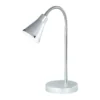 Moderne flexible LED Schreibtischleuchten 2er SET 1 flammig Kunststoff in silber