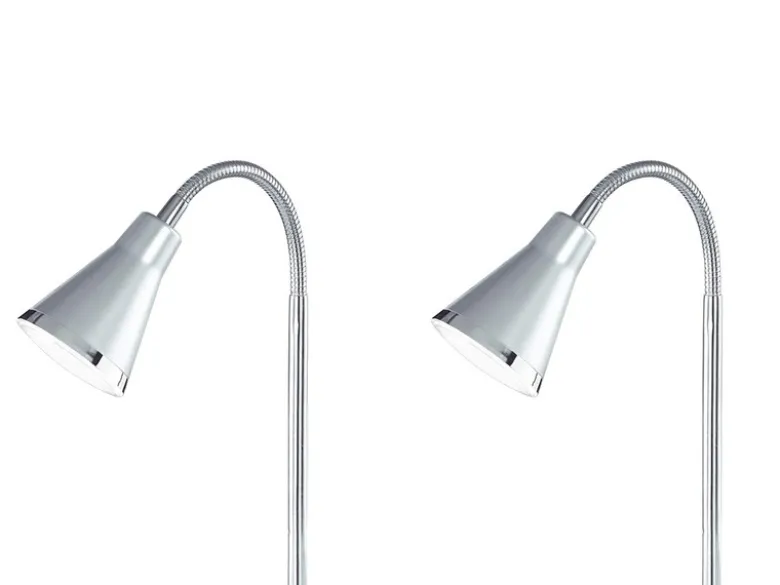 Moderne flexible LED Schreibtischleuchten 2er SET 1 flammig Kunststoff in silber