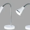 Moderne flexible LED Schreibtischleuchten 2er SET 1 flammige Kunststoff in Weiß