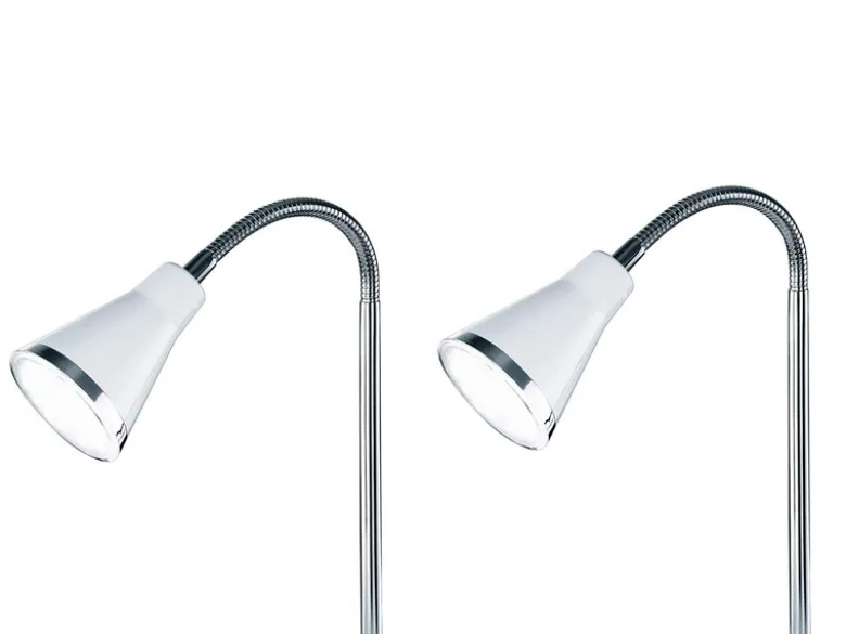 Moderne flexible LED Schreibtischleuchten 2er SET 1 flammige Kunststoff in Weiß