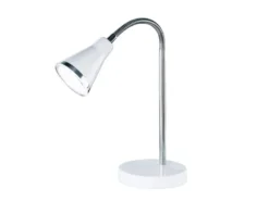 Moderne flexible LED Schreibtischleuchten 2er SET 1 flammige Kunststoff in Weiß