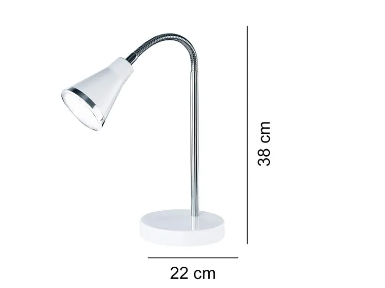 Moderne flexible LED Schreibtischleuchten 2er SET 1 flammige Kunststoff in Weiß