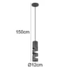 Moderne kleine LED Pendelleuchte 1-flammig aus Metall in Schwarz, Ø 12cm