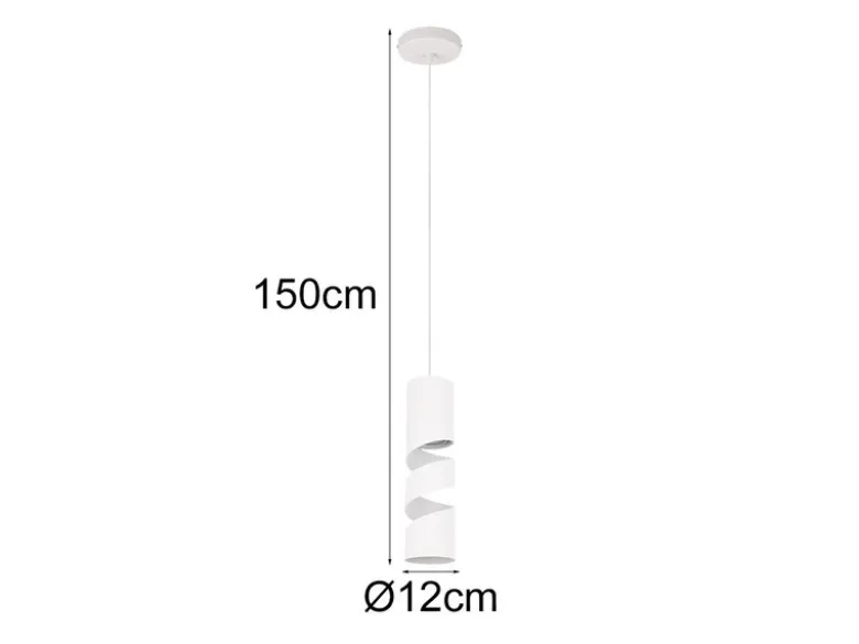 Moderne kleine LED Pendelleuchte 1-flammig aus Metall in Weiß, Ø 12cm