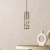Moderne kleine LED Pendelleuchte 1-flammig aus Metall in Coffee, Ø 12cm
