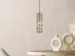 Moderne kleine Pendelleuchte STREAM 1-flammig aus Metall in Coffee, Ø 12cm
