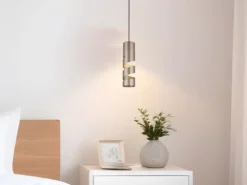 Moderne kleine Pendelleuchte STREAM 1-flammig aus Metall in Coffee, Ø 12cm