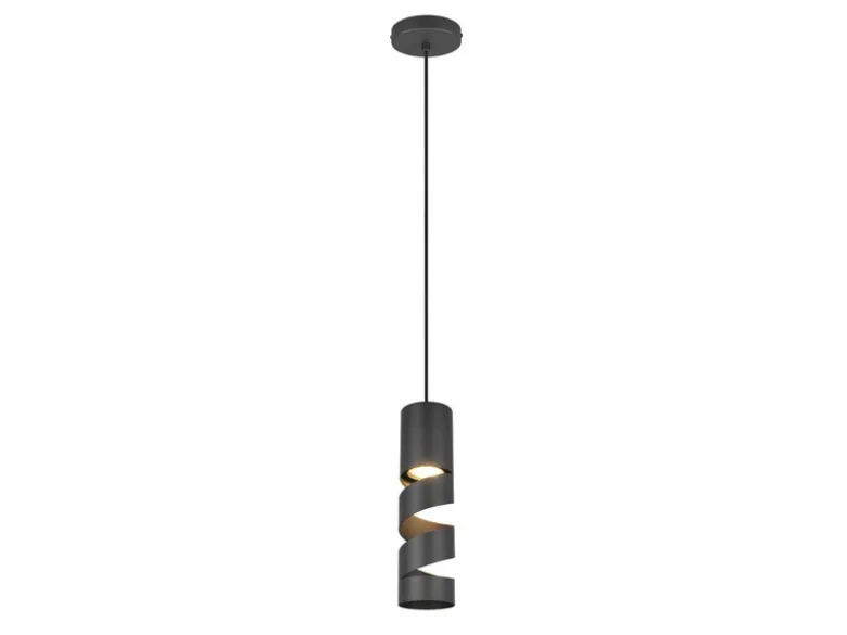 Moderne kleine Pendelleuchte STREAM 1-flammig aus Metall in Schwarz, Ø 12cm