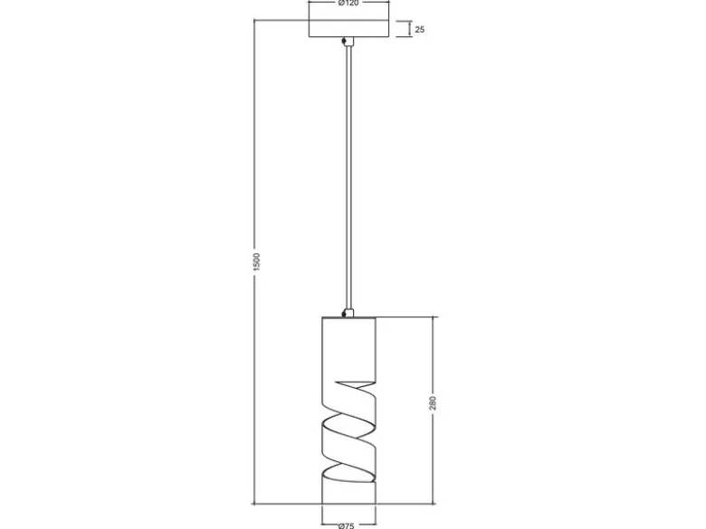 Moderne kleine Pendelleuchte STREAM 1-flammig aus Metall in Weiß, Ø 12cm