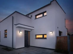 Moderne LED Außenwandlampen in Anthrazit IP54 - 2er Set Außenbeleuchtung Haus