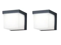 Moderne LED Außenwandlampen in Anthrazit IP54 - 2er Set Außenbeleuchtung Haus