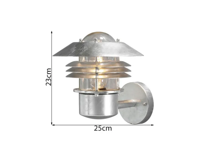 Moderne LED Außen Wandlaterne stehend, Stahl Silber, Höhe 23cm