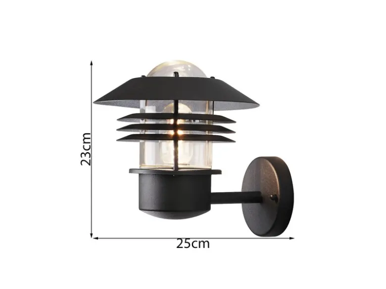 Moderne LED Außen Wandlaterne stehend, Aluminium Schwarz, Höhe 23cm