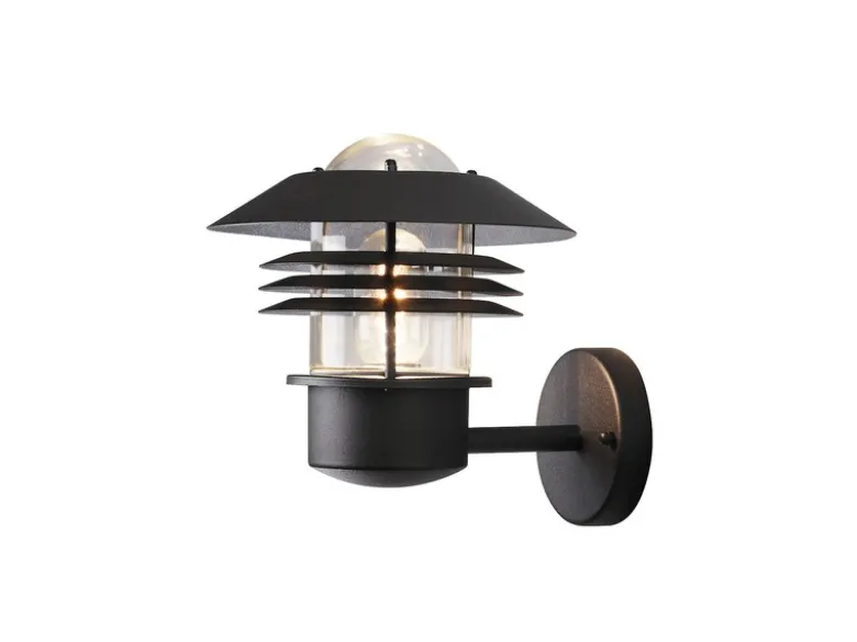 Moderne LED Außen Wandlaterne stehend, Aluminium Schwarz, Höhe 23cm