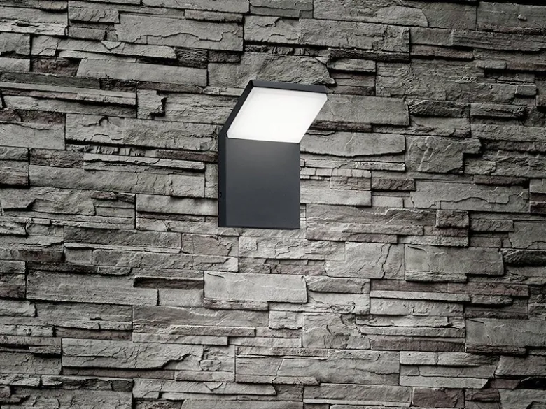 Moderne LED Außenwandleuchte PEARL Aluminium Anthrazit, Höhe 16cm