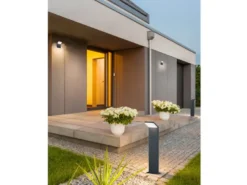 Moderne LED Außenwandleuchte PEARL Aluminium Anthrazit, Höhe 16cm