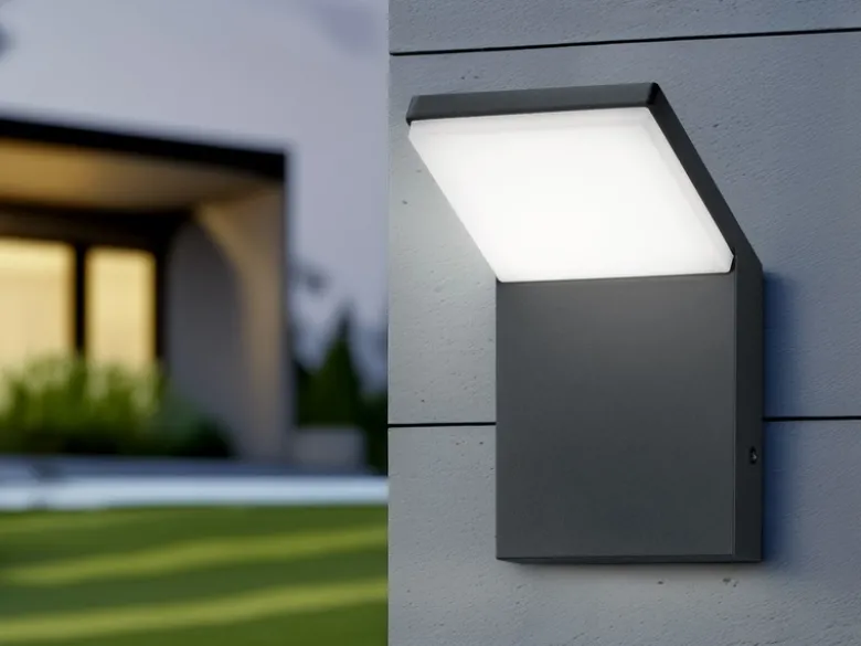 Moderne LED Außenwandleuchte PEARL Aluminium Anthrazit, Höhe 16cm