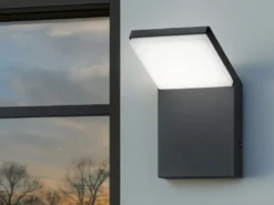 Moderne LED Außenwandleuchte PEARL Aluminium Anthrazit, Höhe 16cm