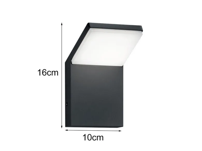 Moderne LED Außenwandleuchte PEARL Aluminium Anthrazit, Höhe 16cm