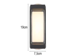 Moderne LED Außenwandleuchte PLIXON aus Aluminium Anthrazit, Höhe 19cm
