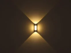 Moderne LED Außenwandleuchte PLIXON aus Aluminium Anthrazit, Höhe 19cm