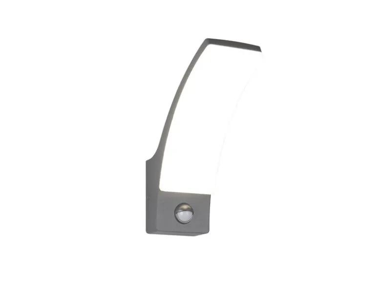 Moderne LED Außenwandleuchte BEJA mit Bewegungsmelder in Anthrazit, Höhe 22,5cm