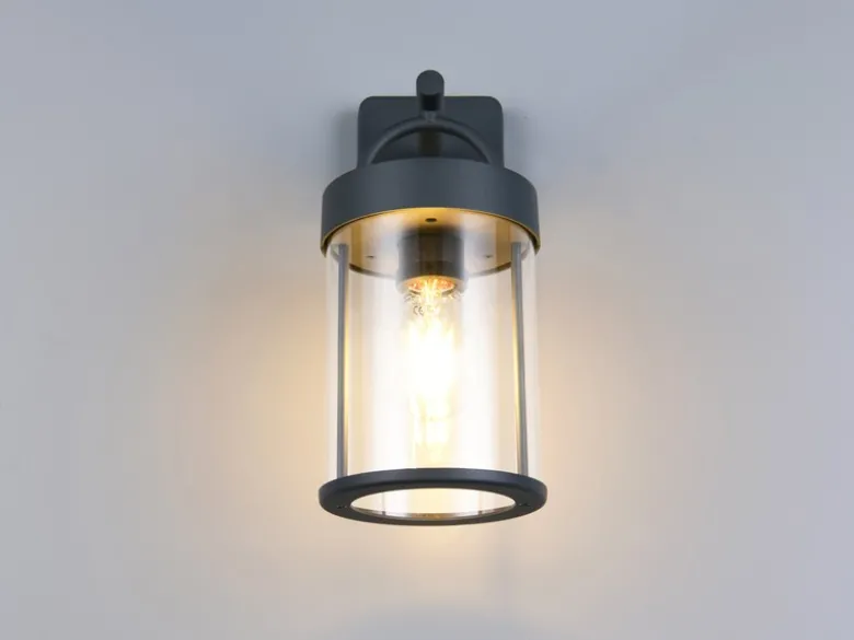 Moderne LED Außenwandleuchte Laterne in Anthrazit, Höhe 29cm