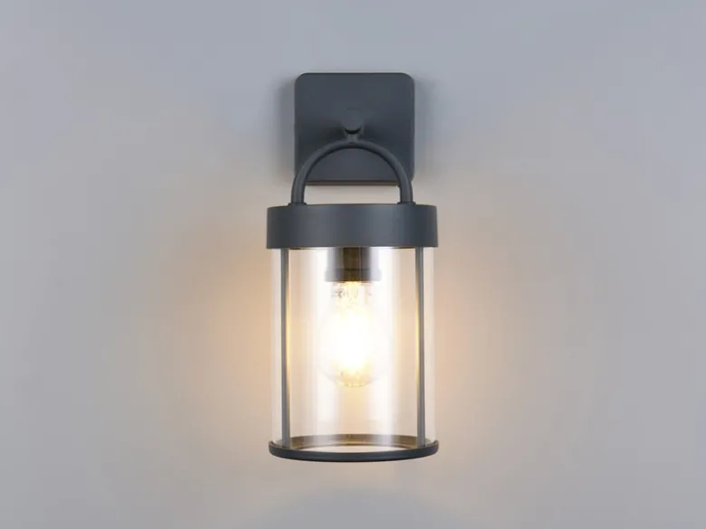 Moderne LED Außenwandleuchte Laterne in Anthrazit, Höhe 29cm