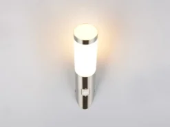 Moderne LED Außenwandleuchte mit Bewegungsmelder Silber, Höhe 39cm
