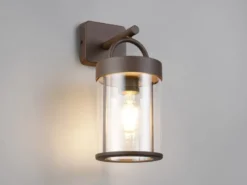 Moderne LED Außenwandleuchte Laterne in Rostoptik, Höhe 29cm