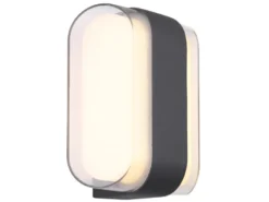 Moderne LED Außenwandleuchte PLIXON aus Metall Anthrazit, Höhe 16cm