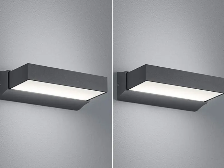Moderne LED Außenwandleuchte Anthrazit IP65 - 2er SET für Fassadenbeleuchtung