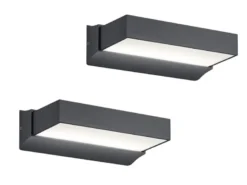 Moderne LED Außenwandleuchte Anthrazit IP65 - 2er SET für Fassadenbeleuchtung