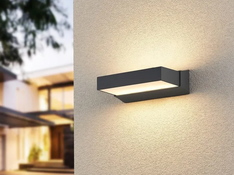 Moderne LED Außenwandleuchte Anthrazit IP65 - 2er SET für Fassadenbeleuchtung