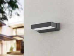 Moderne LED Außenwandleuchte Anthrazit IP65 - 2er SET für Fassadenbeleuchtung