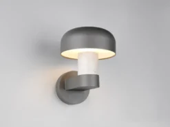 Moderne LED Außenwandleuchte in Anthrazit & Betonoptik, Höhe 24cm