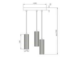Moderne LED Cluster Pendelleuchte 3-flammig aus Metall Schwarz Ø 28cm