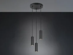 Moderne LED Cluster Pendelleuchte 3-flammig aus Metall Schwarz Ø 28cm