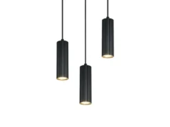 Moderne LED Cluster Pendelleuchte 3-flammig aus Metall Schwarz Ø 28cm