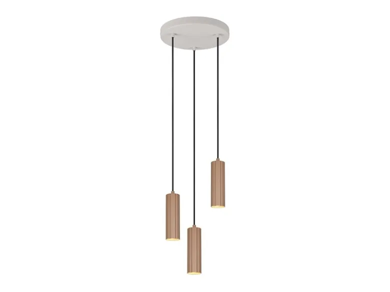 Moderne LED Cluster Pendelleuchte 3-flammig Hellgrau Coffee Ø 28cm
