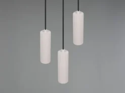 Moderne LED Cluster Pendelleuchte 3-flammig Hellgrau Ø 28cm