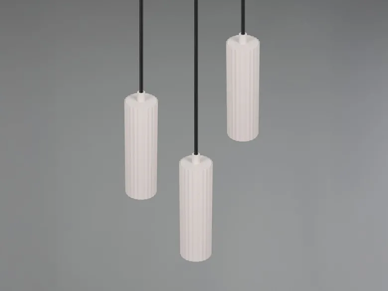 Moderne LED Cluster Pendelleuchte 3-flammig Hellgrau Ø 28cm