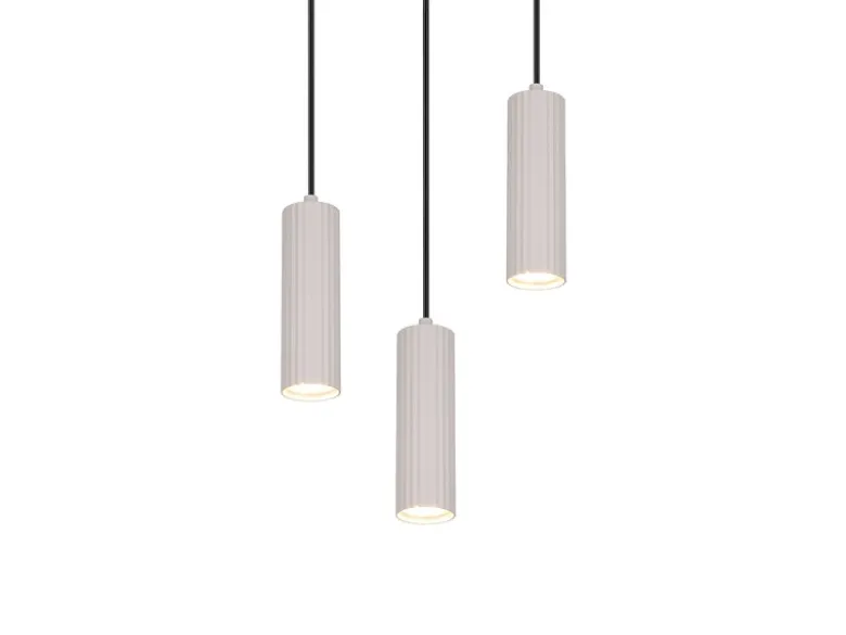 Moderne LED Cluster Pendelleuchte 3-flammig Hellgrau Ø 28cm