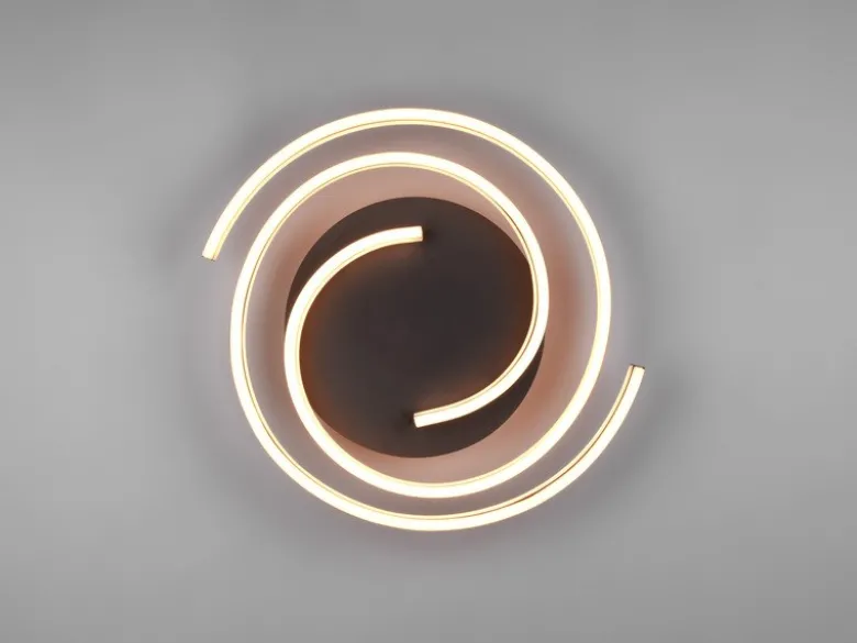 Moderne LED Deckenleuchte CAYA dimmbar über Schalter, hell Schwarz Gold Ø 50cm