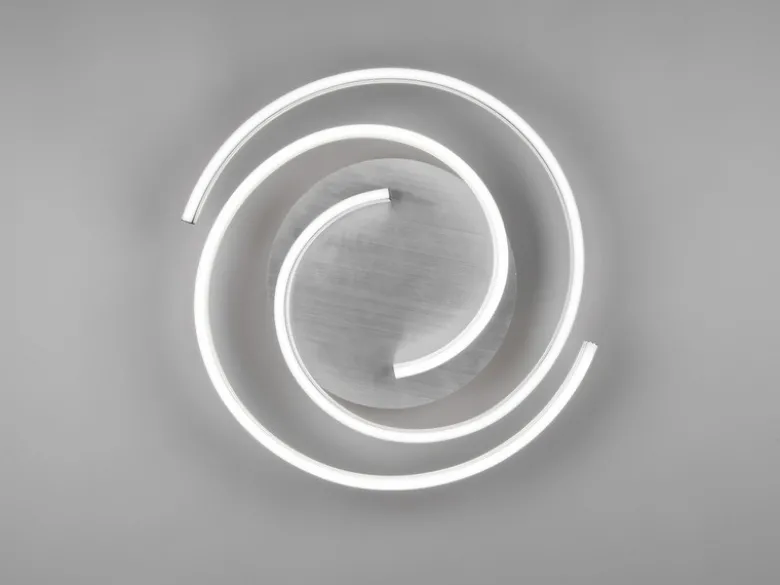 Moderne LED Deckenleuchte CAYA dimmbar über Schalter, hell Schwarz Silber Ø 50cm