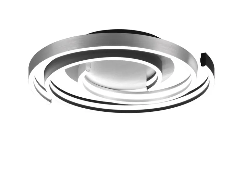Moderne LED Deckenleuchte CAYA dimmbar über Schalter, hell Schwarz Silber Ø 50cm