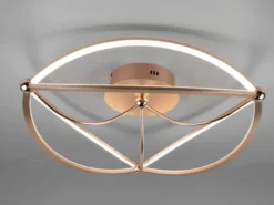 Moderne LED Deckenleuchte CHARIVARI hell & dimmbar über Schalter, Messing Ø 62cm