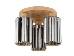 Moderne LED Deckenleuchte 3-flammig mit Rauchglas Kristall Ø 35cm