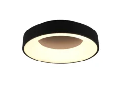Moderne LED Deckenleuchte GIRONA Schwarz dimmbar über Lichtschalter, Ø 45cm