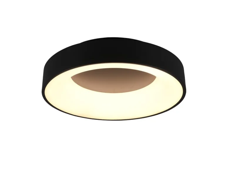 Moderne LED Deckenleuchte GIRONA Schwarz dimmbar über Lichtschalter, Ø 45cm